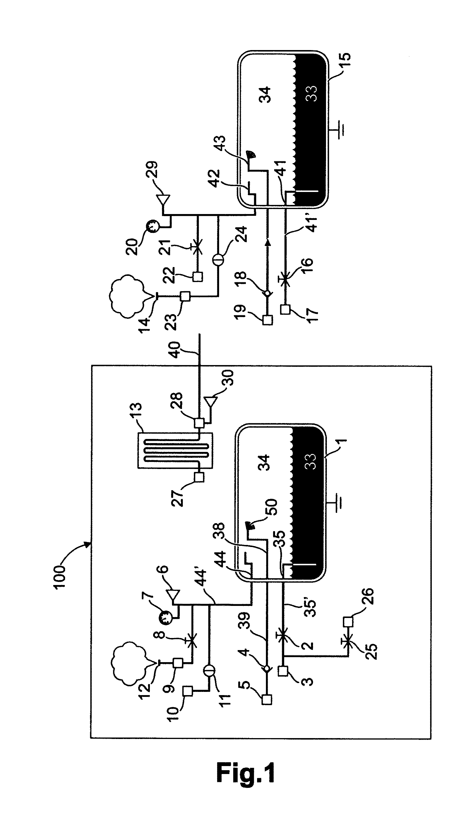 System for draining and refilling cryogenic fuel in a vehicle tank