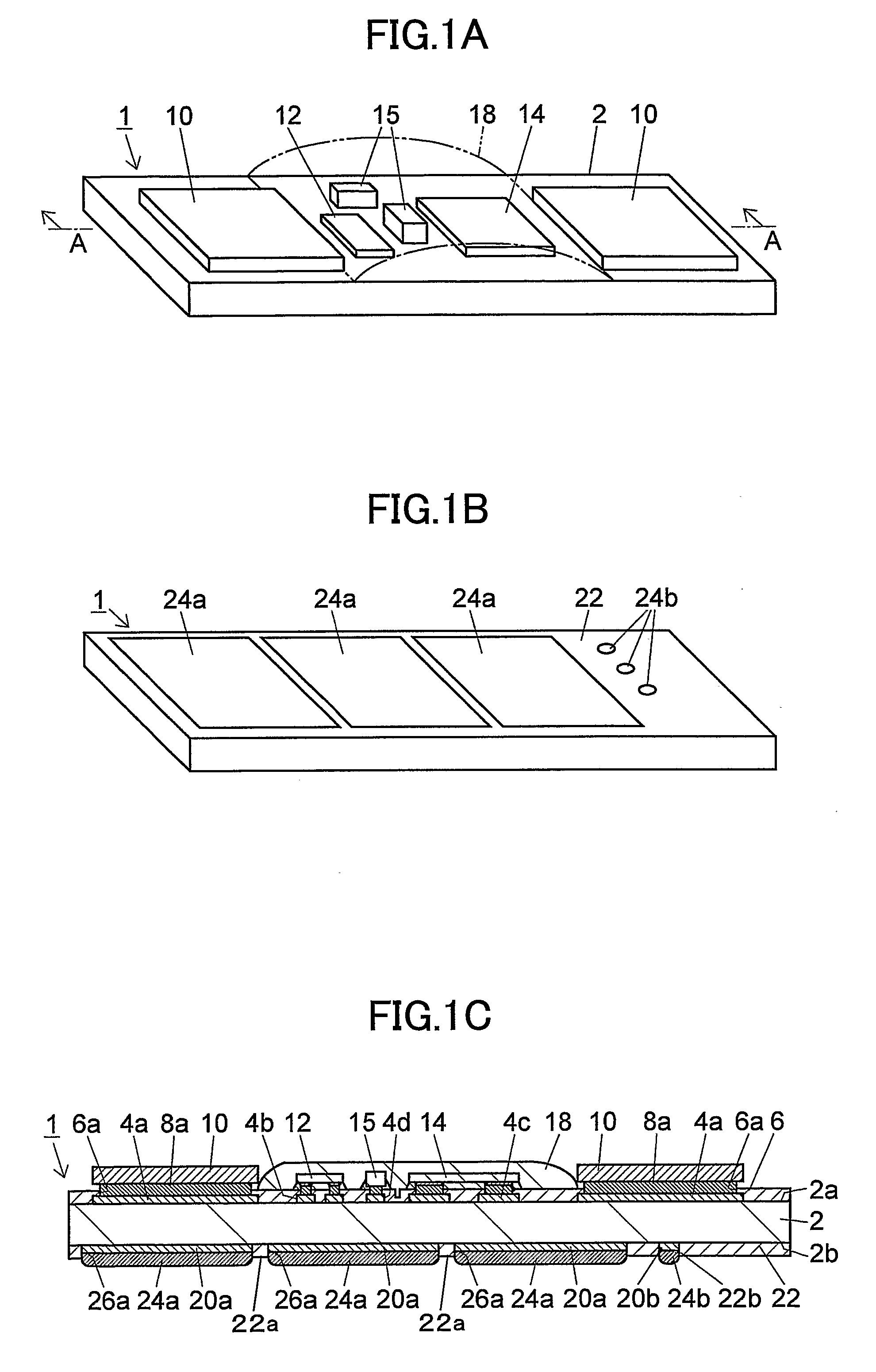 Device With Mounted Electronic Parts, Method Of Producing The Same, Protection Circuit Module Of Secondary Battery, And Battery Package