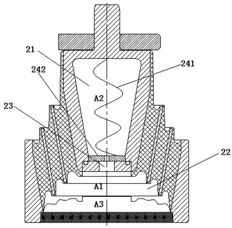 Composite conical rubber spring and rigidity design method thereof