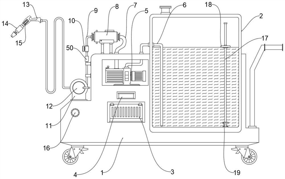 Automatic water pressure adjusting cleaning equipment with high-pressure spray head and cleaning method of automatic water pressure adjusting cleaning equipment