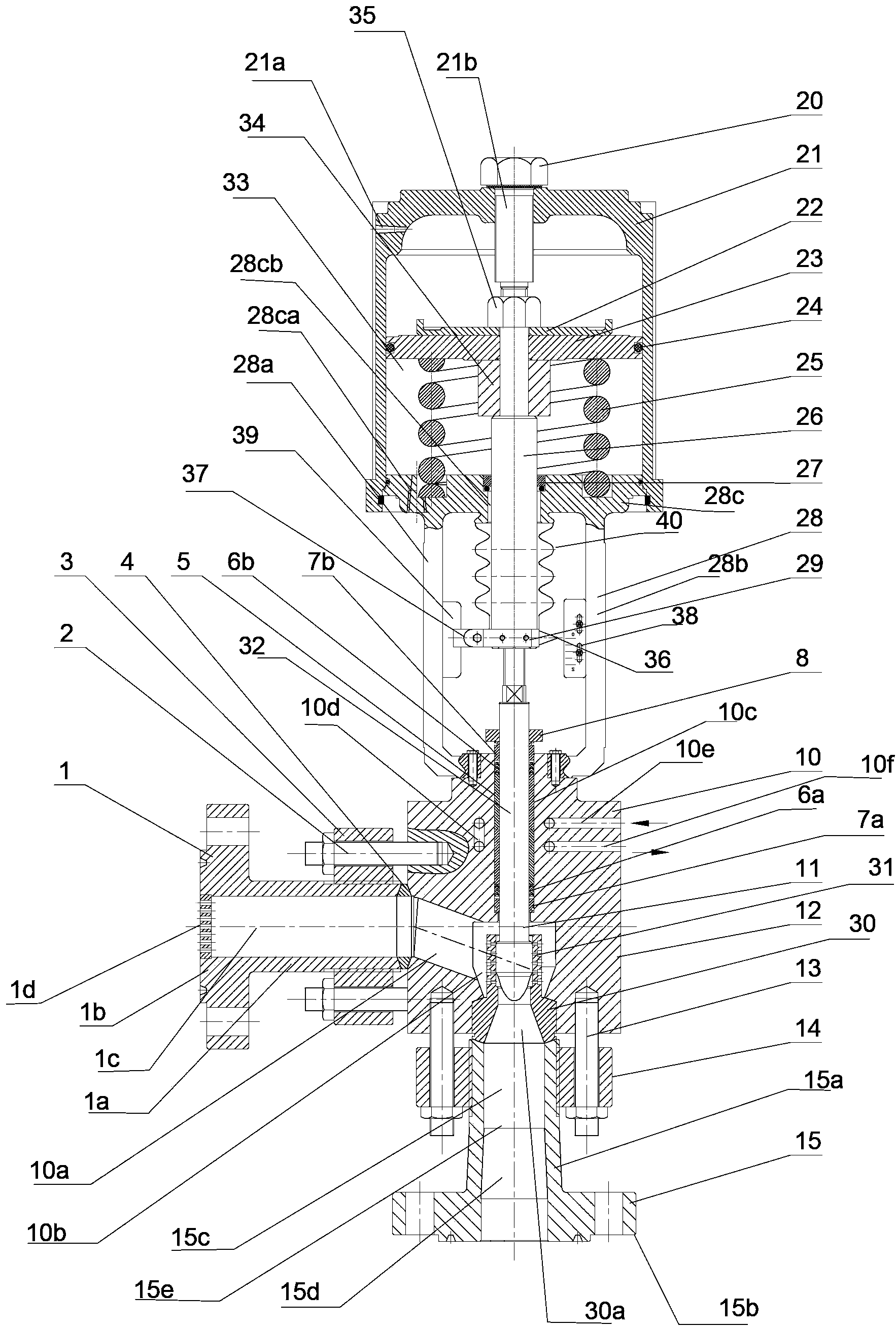 Pneumatic high pressure regulating valve