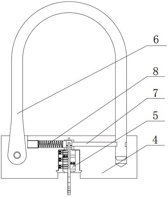 Combination of antitheft padlock and key