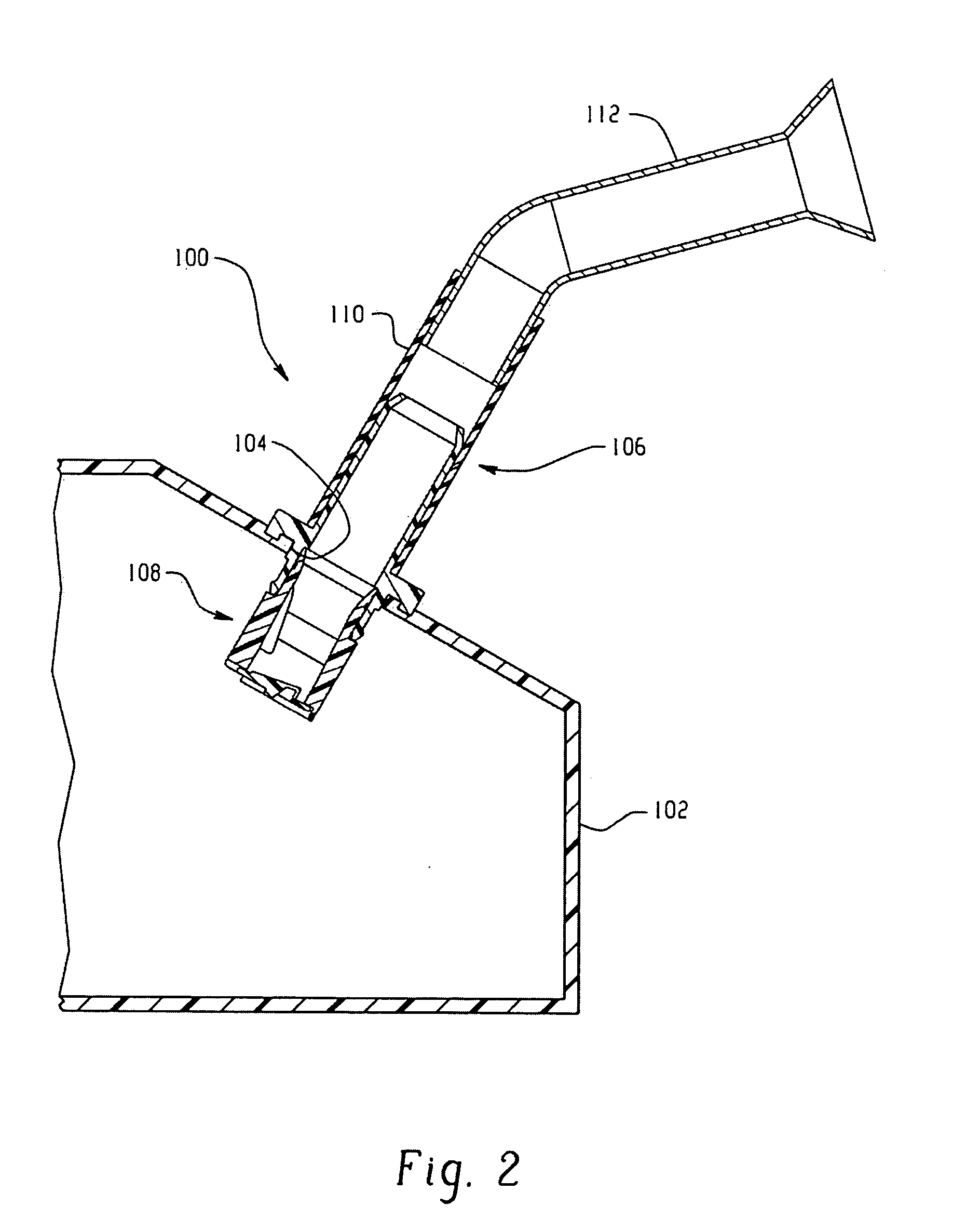 Assembling a siphonable filler tube with a check valve on a fuel tank