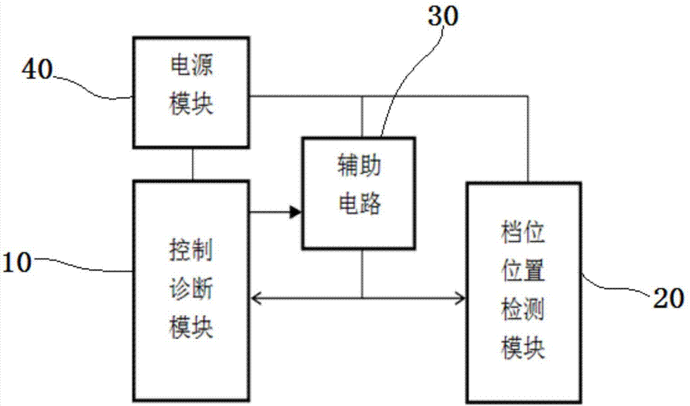 Electronic shifter gear position detection and diagnosis circuit