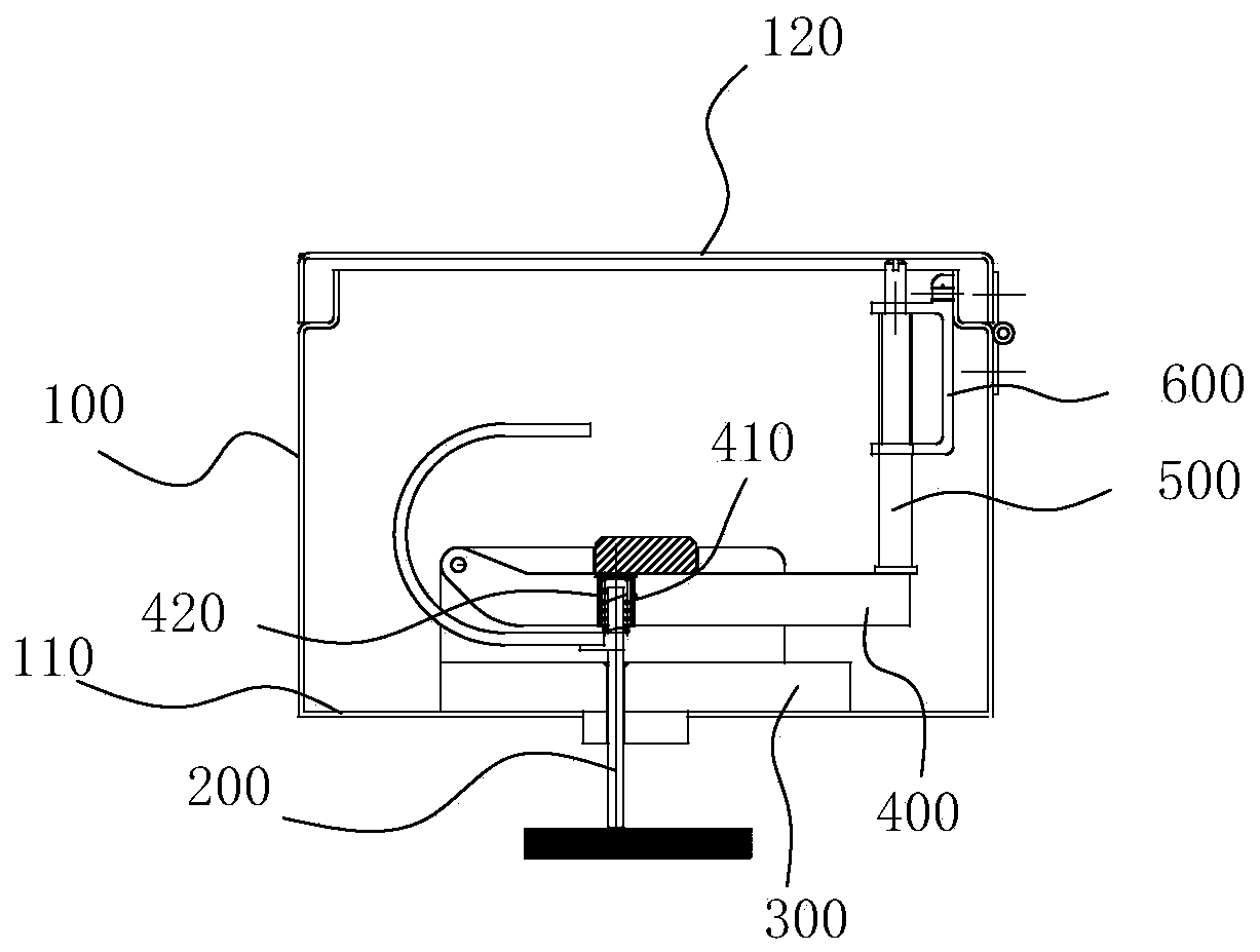 Plug-in box pin pressing and interlocking device