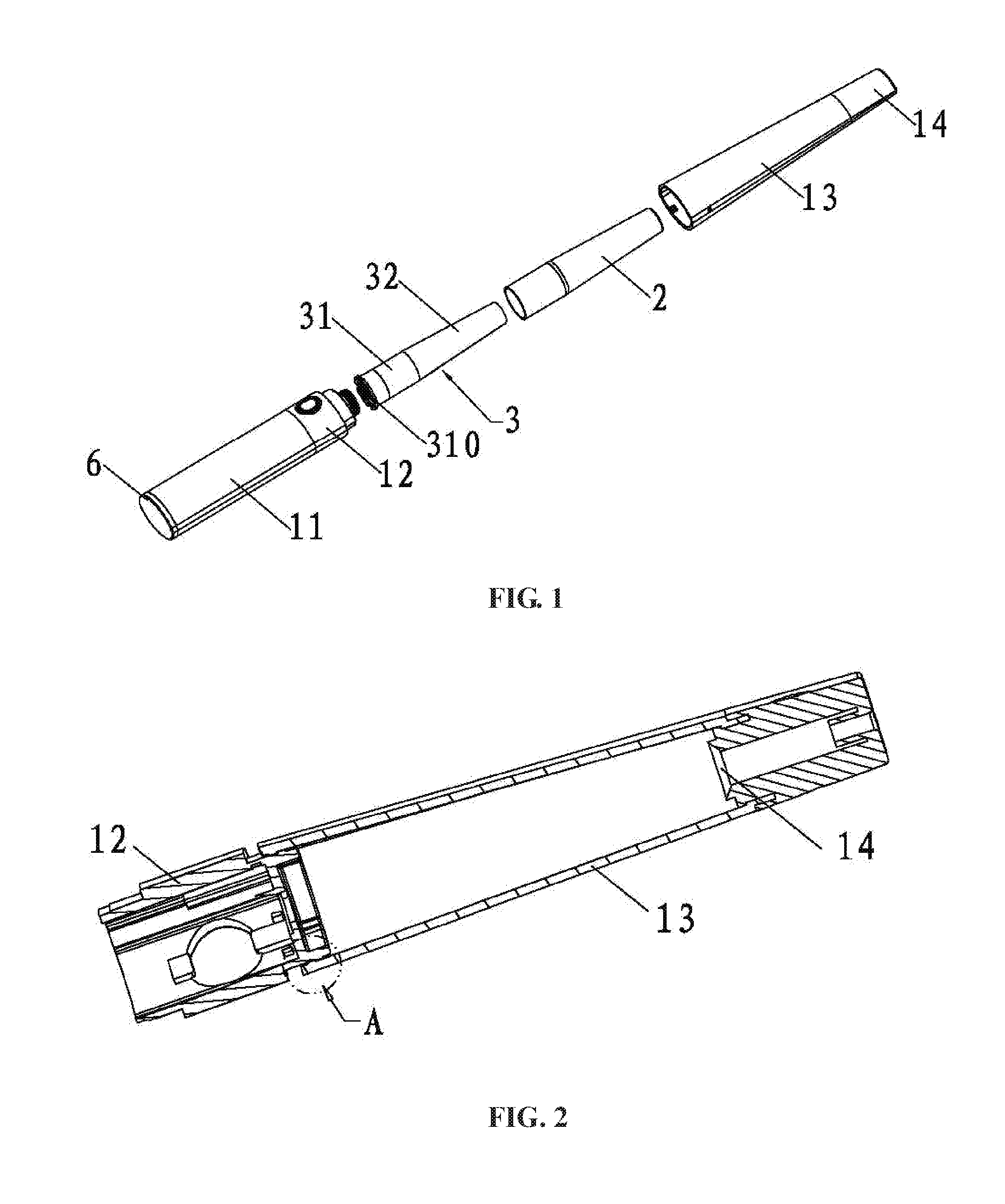 Electronic cigarette with oval shaped cross section and manufacturing process thereof