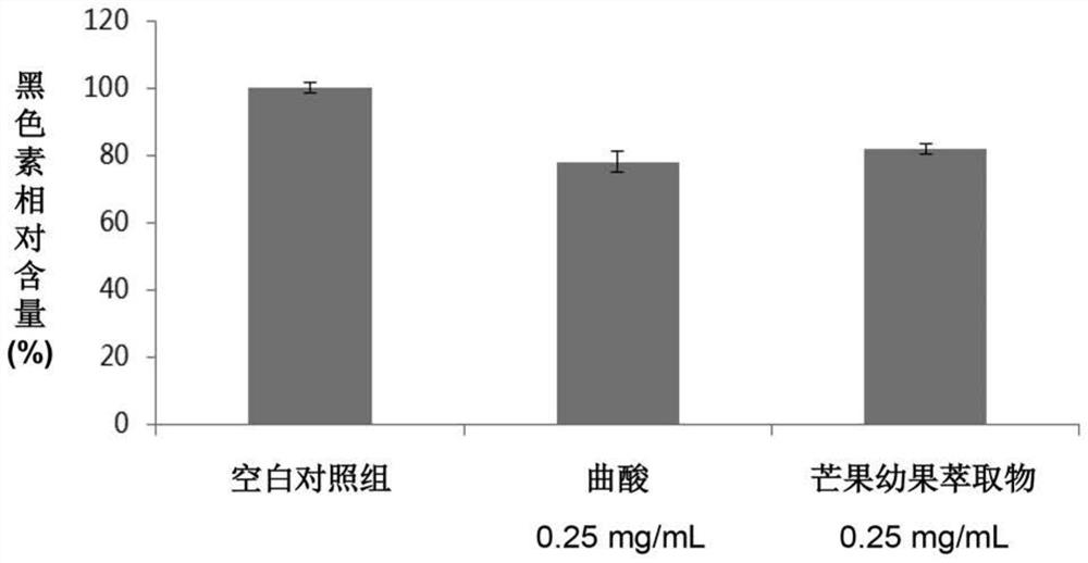 Young mango extract and application of compound obtained from young mango extract in skin care and health care