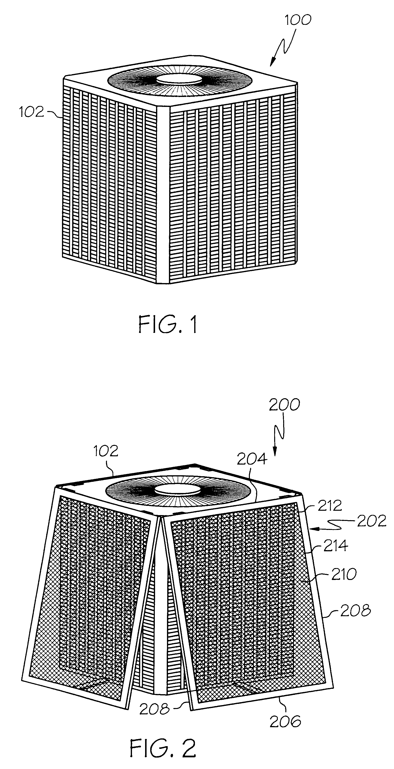 System for shading air conditioning units and method for installing the same