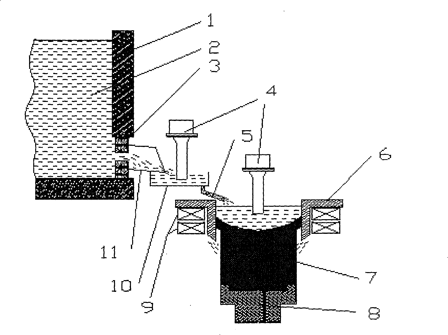 Vertical semi-continuous light alloy ingot casting process and apparatus with cooperation of power ultrasound wave and low frequency electromagnetic wave