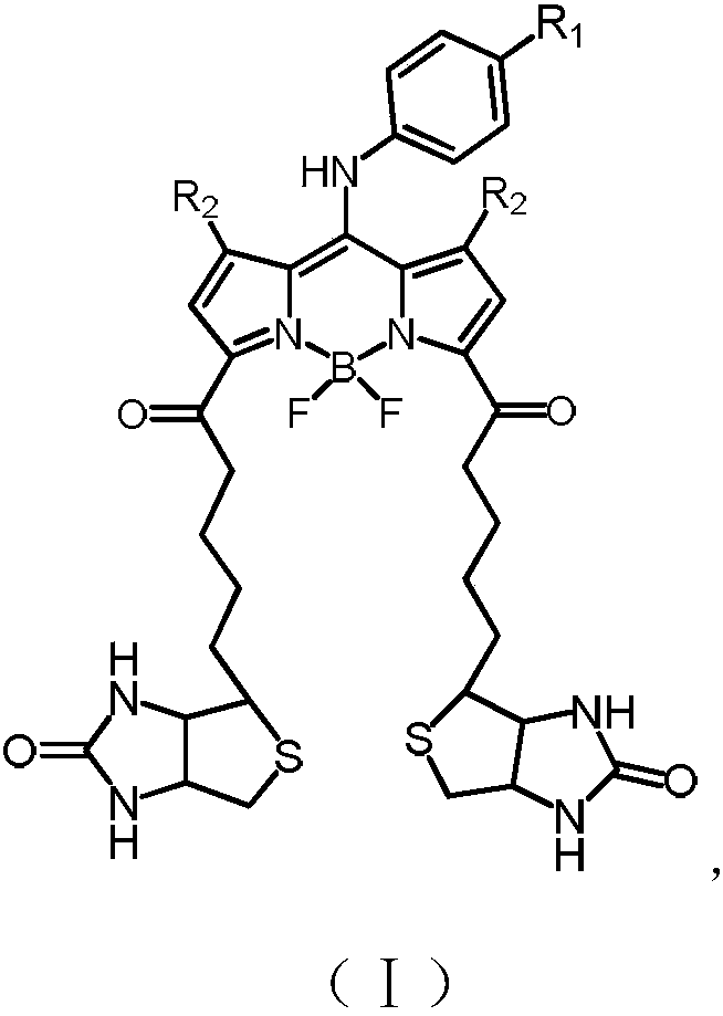 Red light emission fluorescent dye as well as preparation method and application thereof