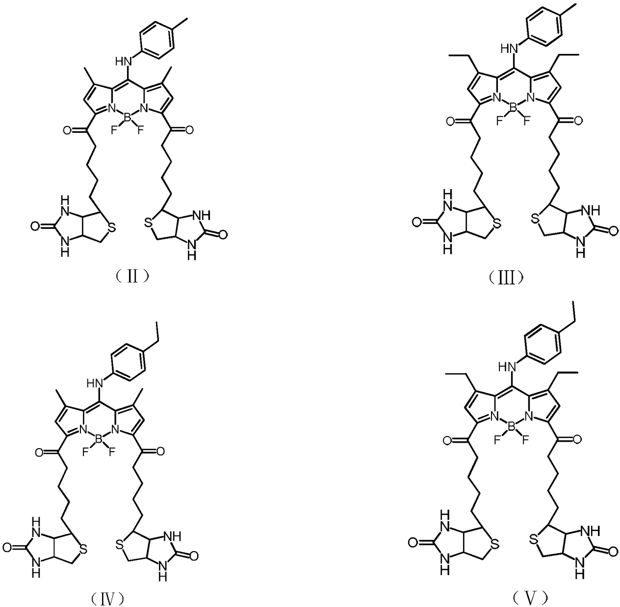 Red light emission fluorescent dye as well as preparation method and application thereof