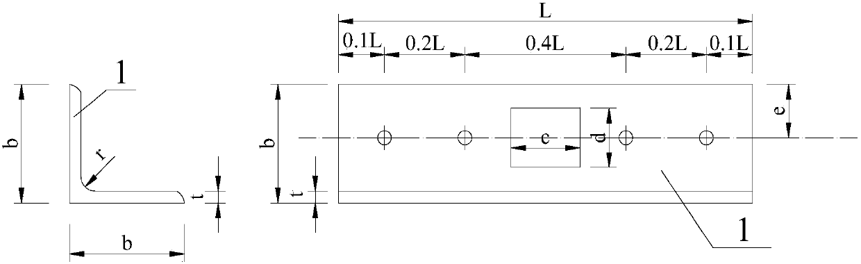 A kind of opening device and opening method for reinforcing double-angle steel rods of trusses