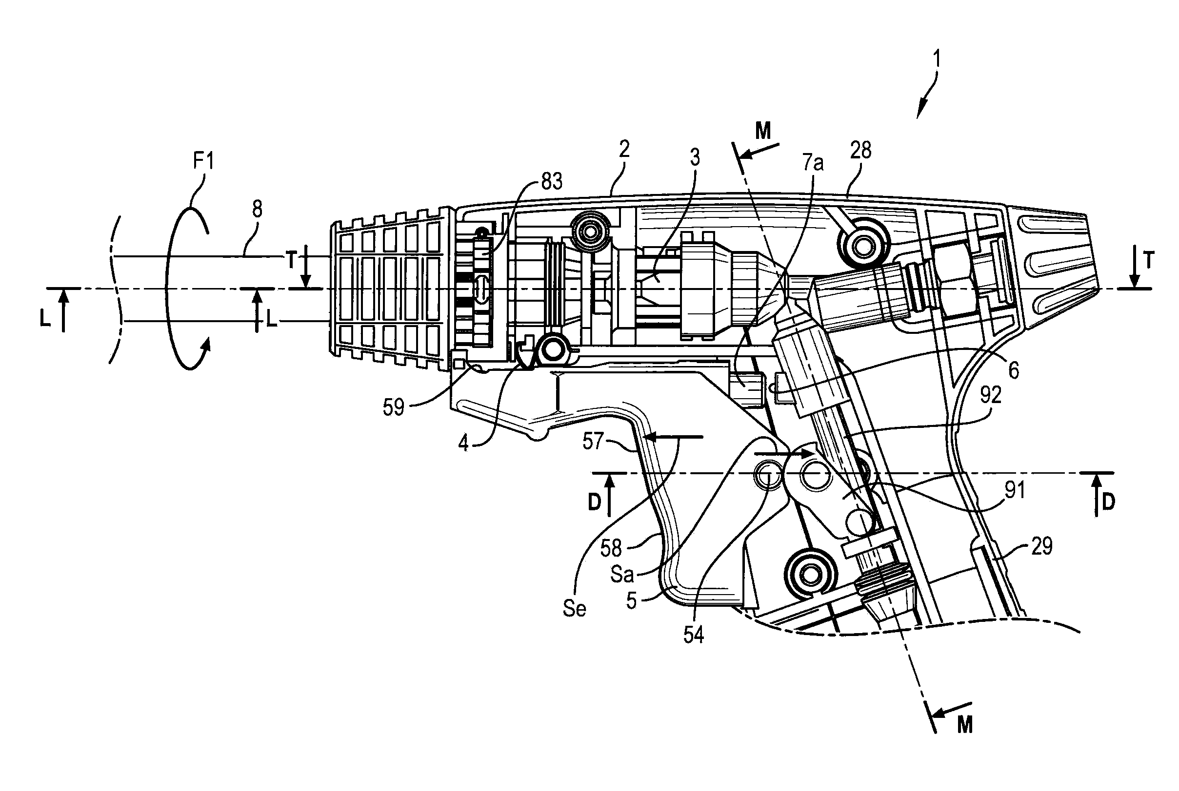 Hand tool with incorporated burner and a trigger-piezoelectric igniter unit which may be disassembled