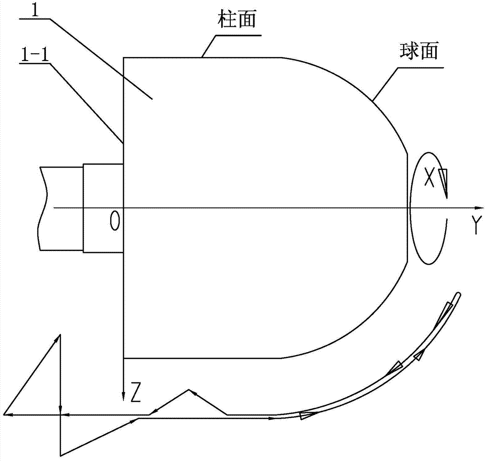 Winding method of large-diameter hemispherical fiber composite material