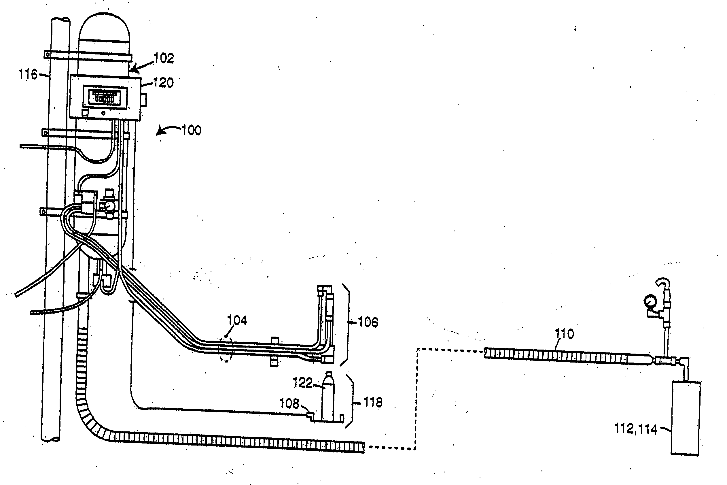 Liquid cryogen dosing system with nozzle for pressurizing and inerting containers