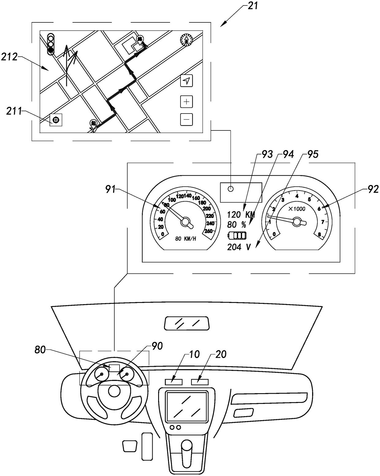 Vehicle-mounted map dynamic processing system, and method thereof