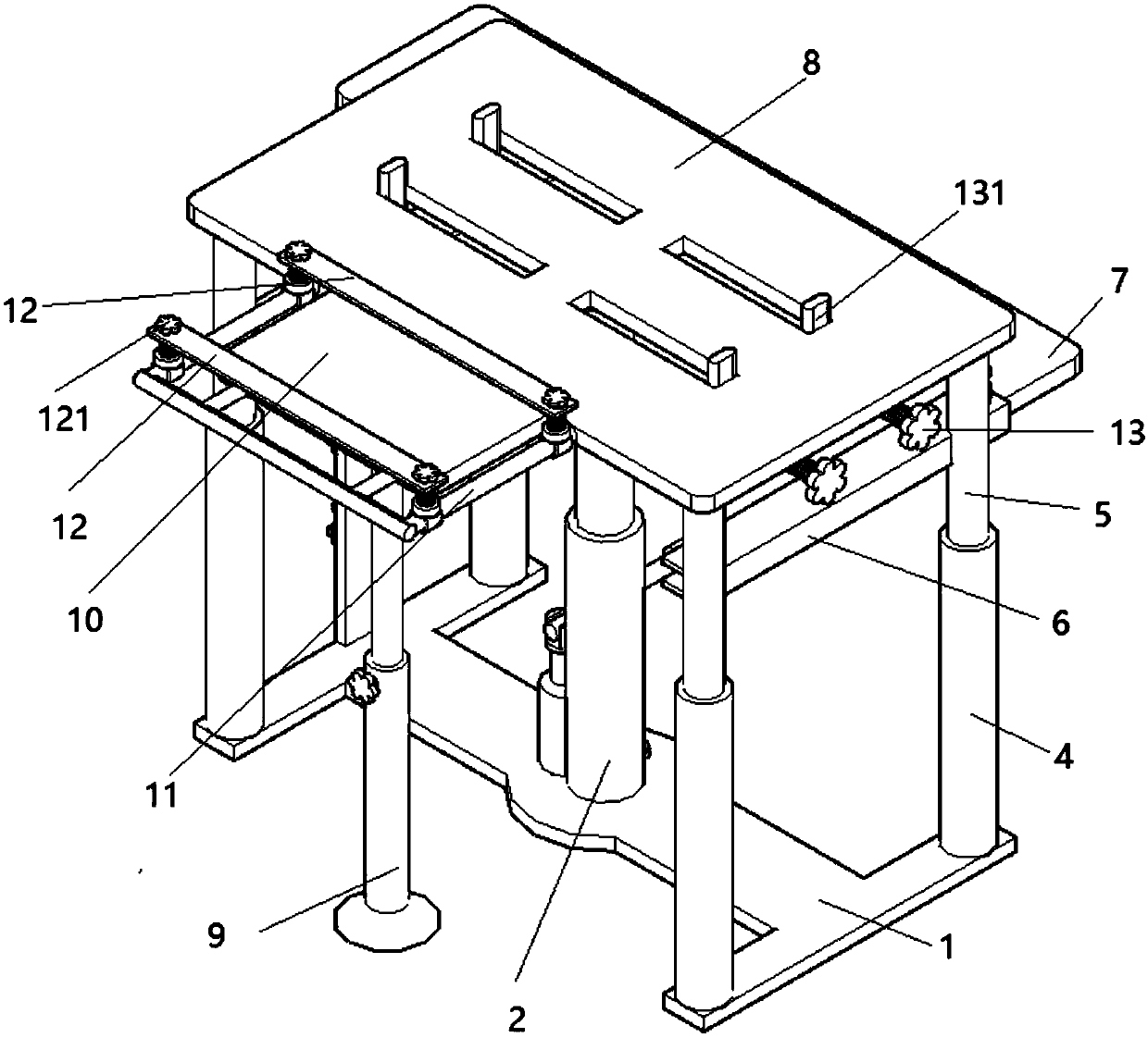 Vertical worktable frame for hydraulic-structure computer station