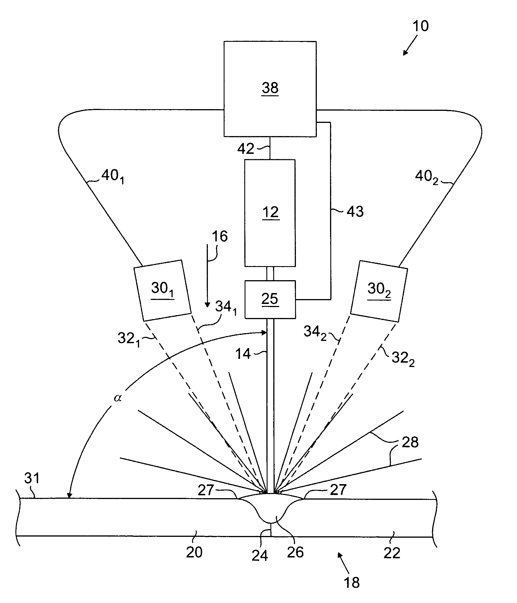 Method and apparatus for controlling and adjusting the intensity profile of a laser beam employed in a laser welder for welding polymeric and metallic components