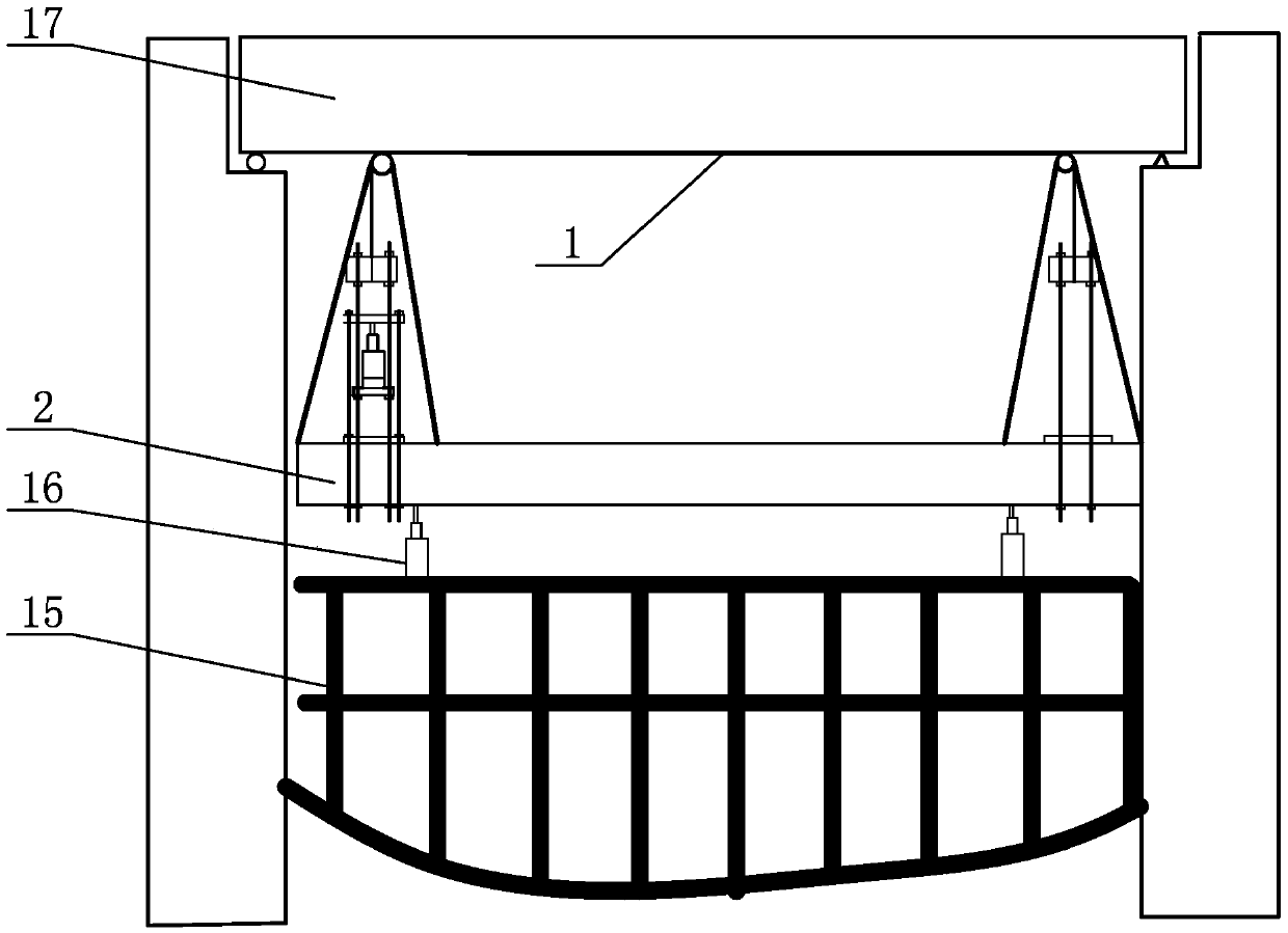 Tensioning and anchoring device for reinforcing reinforced concrete bridge through prestress FRP(fiber reinforced plastic) cloth and reinforcing method