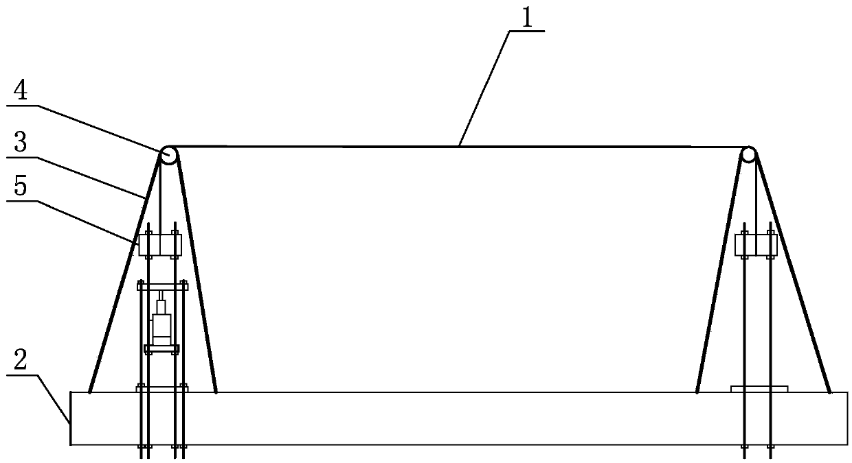 Tensioning and anchoring device for reinforcing reinforced concrete bridge through prestress FRP(fiber reinforced plastic) cloth and reinforcing method