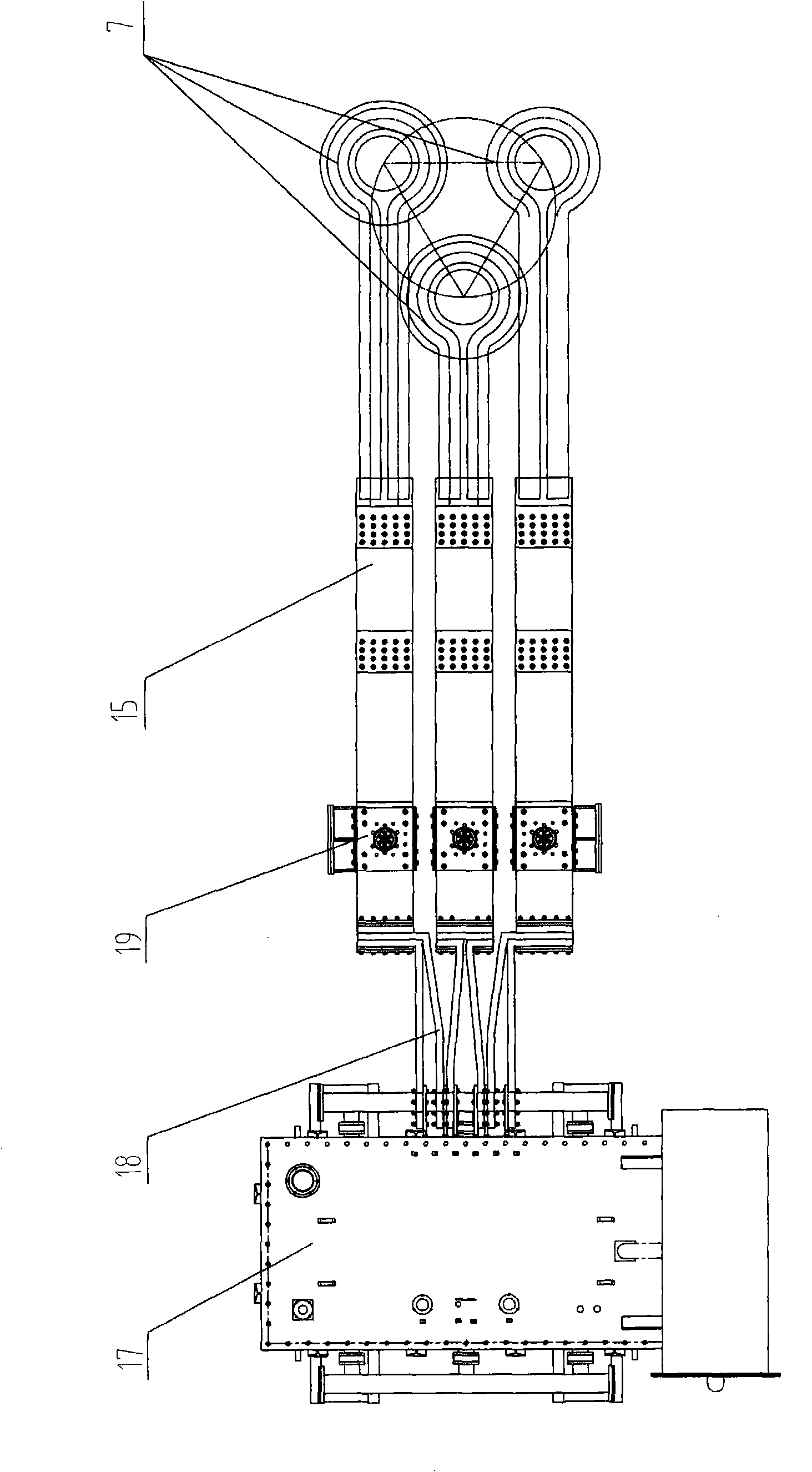 Heavy-current short-network direct attached gas shield three-phase electric slag furnace