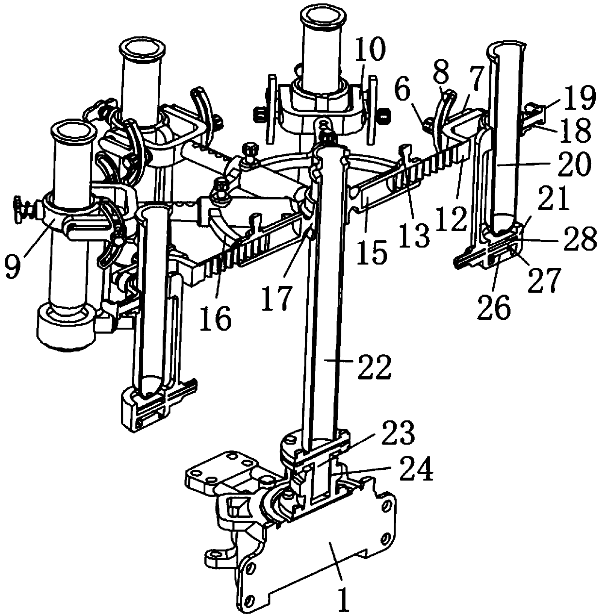 Chemical experiment tube placement rack