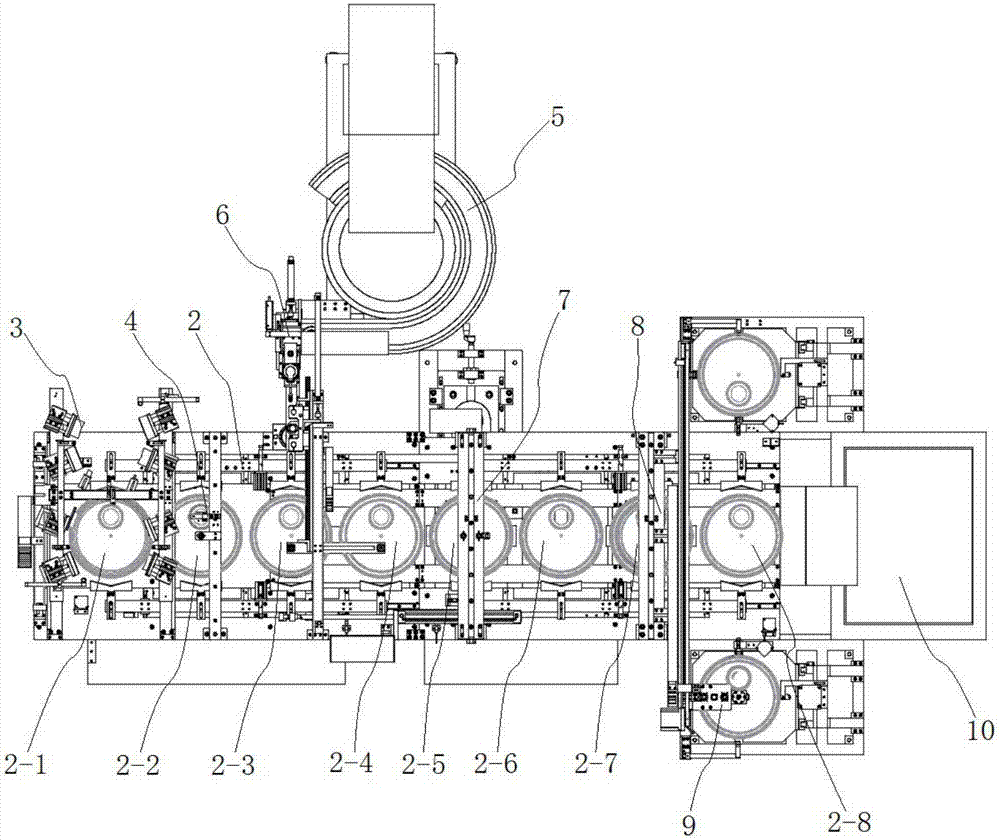 Automatic welding equipment for plastic barrel cover and oil nozzle