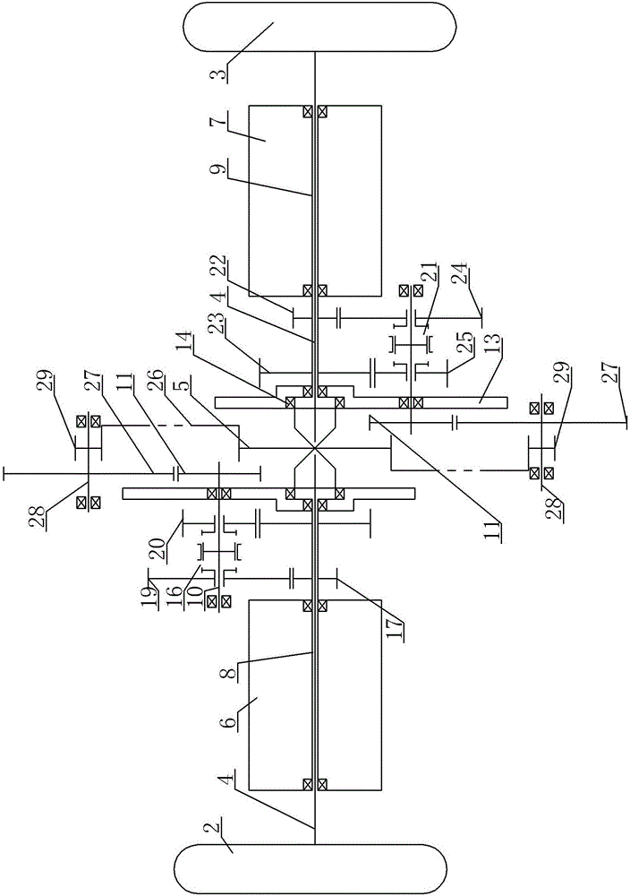 Electric drive axle decelerating after output of coaxial dual motors