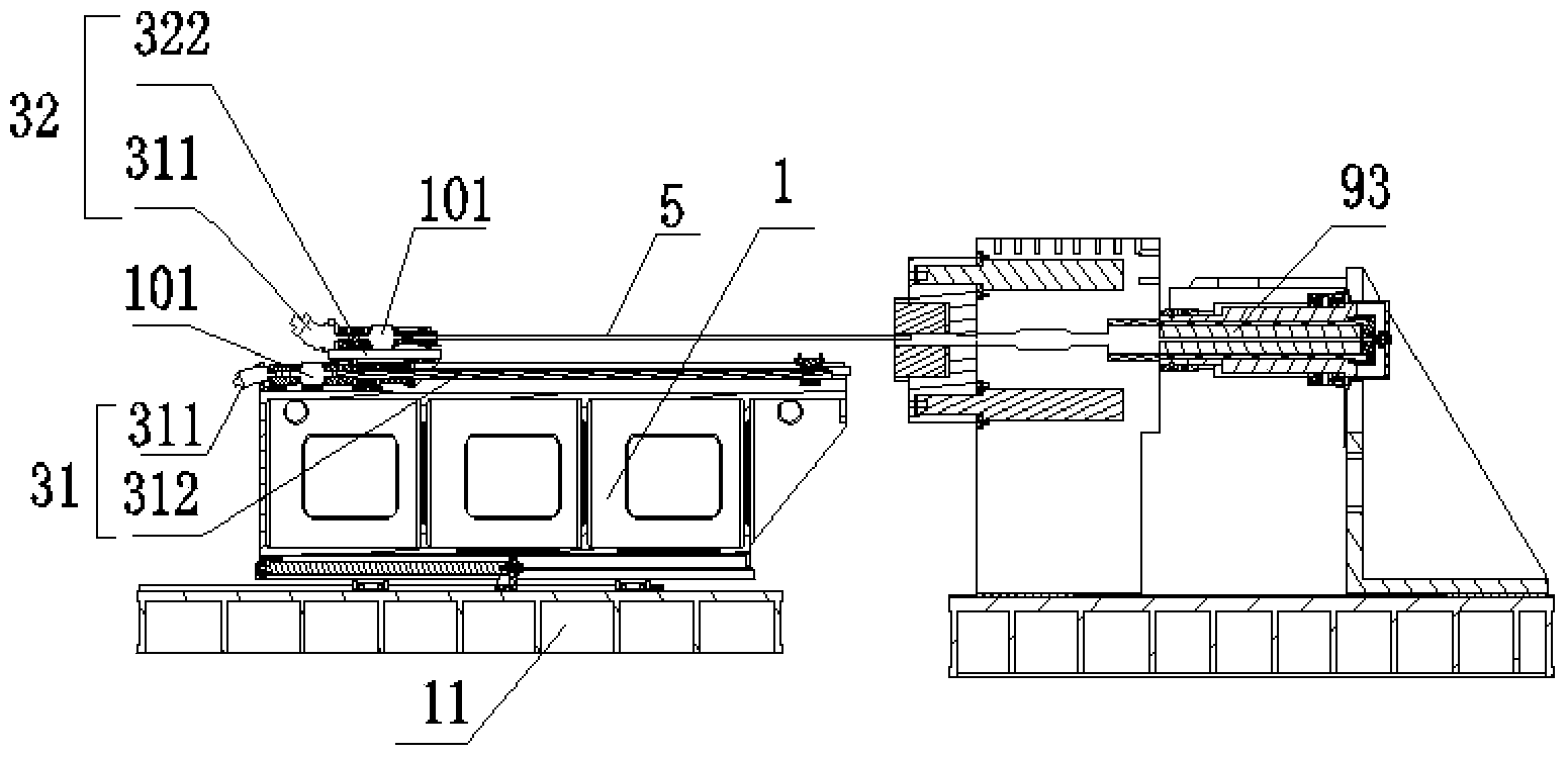 Test bed for testing integrated mechanical properties of anchor rod and test method