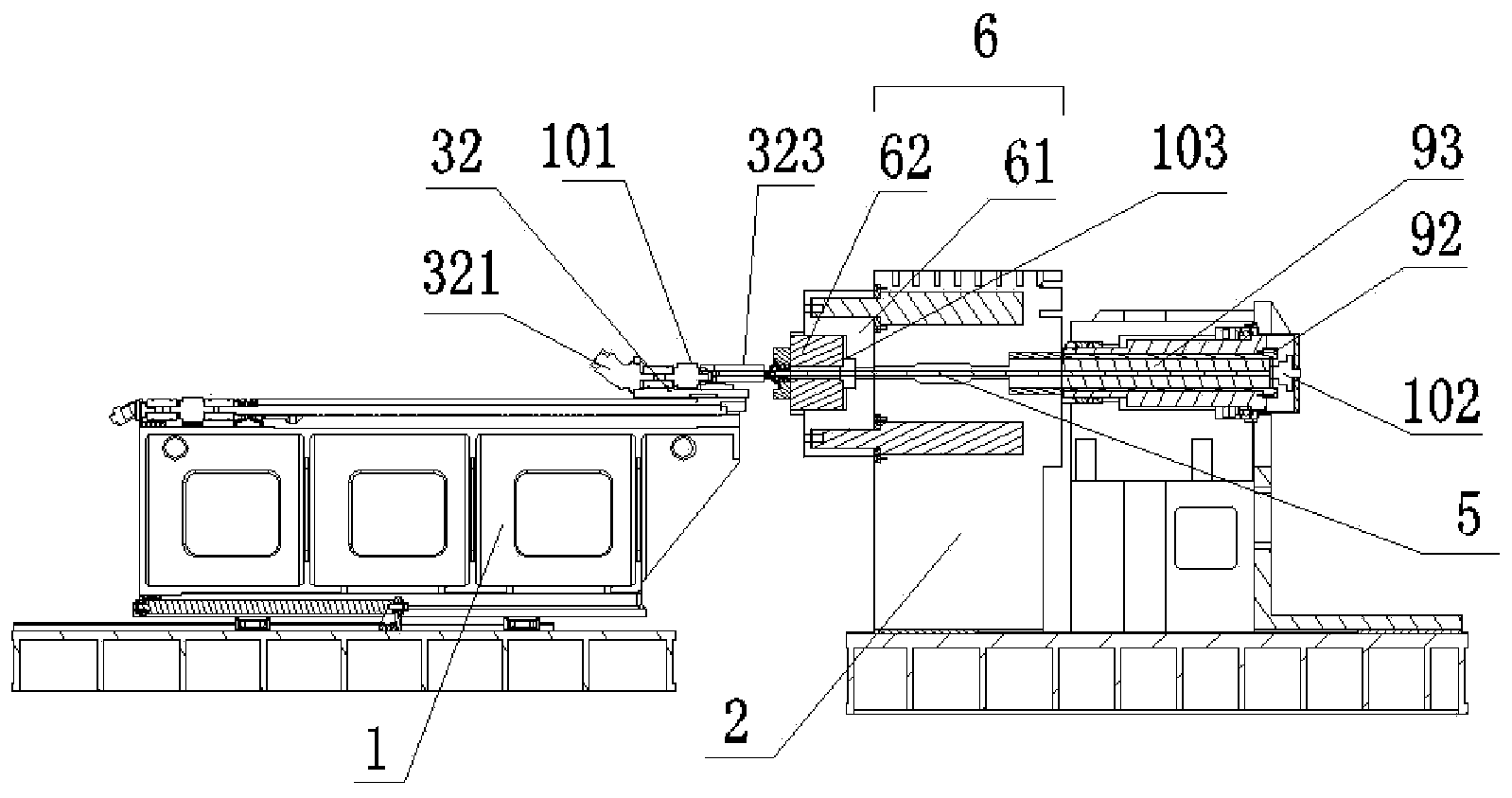 Test bed for testing integrated mechanical properties of anchor rod and test method