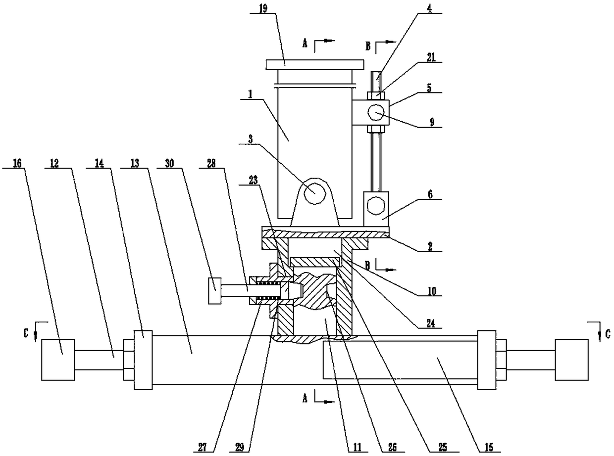 Special transposition type work head for war vehicle action system bolt tightening