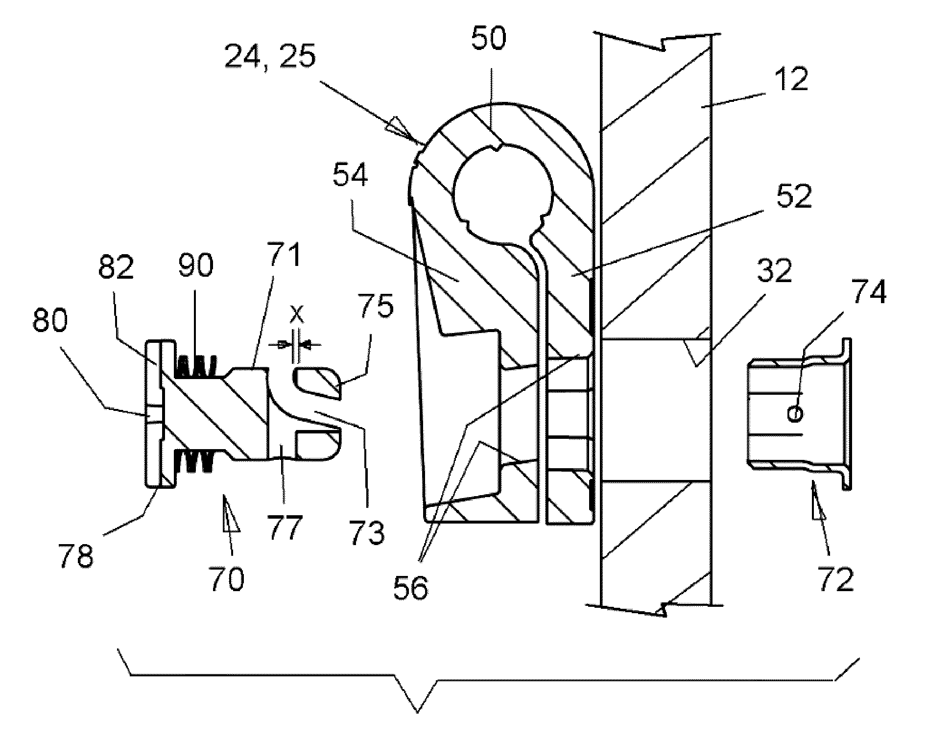 Helmet with partial turn faceguard mounting