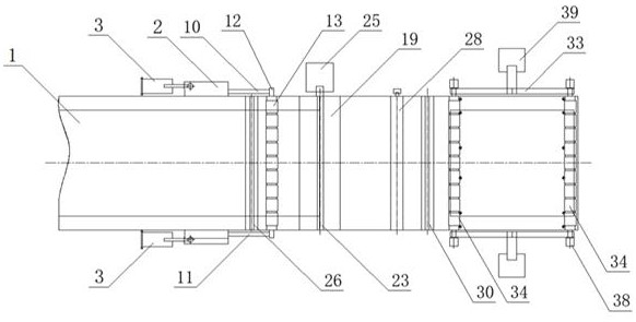 A woven bag cutting and bag opening separation and leveling device