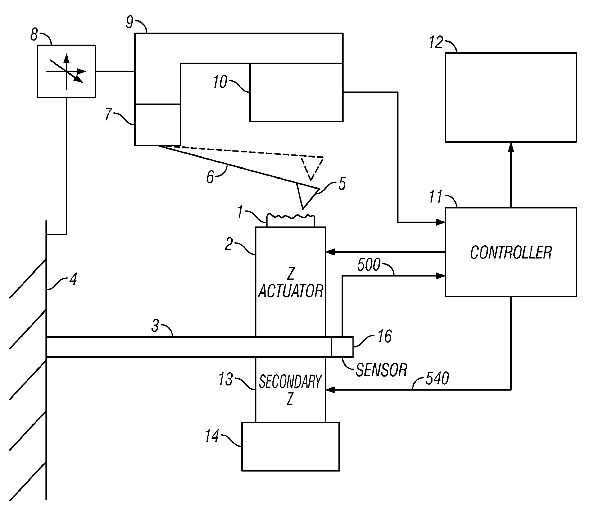 Active damping of high speed scanning probe microscope components