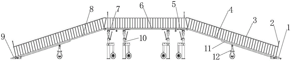 Movable bridge type vehicle traffic system for road construction