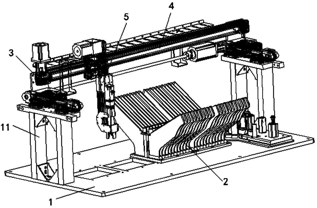 Vacuum blood-collecting vessel multi-direction motion clamping conveying device