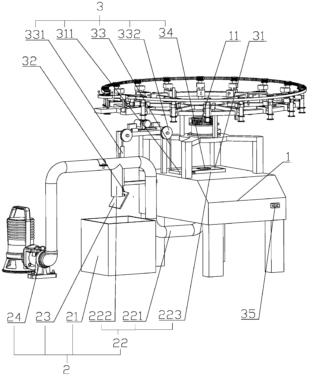 Round braiding machine for underpants