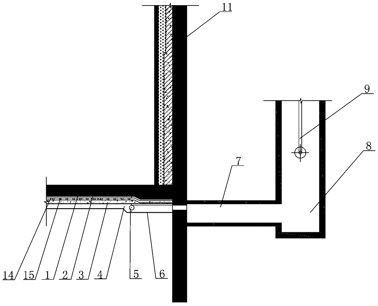 LNG underground tank base plate anti-floating decompression structure and construction thereof