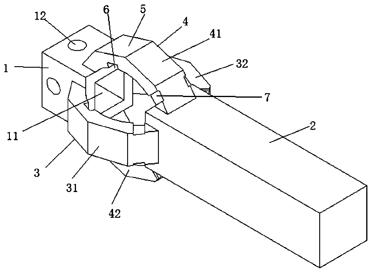 Strain type integrated three-dimensional turning force sensor