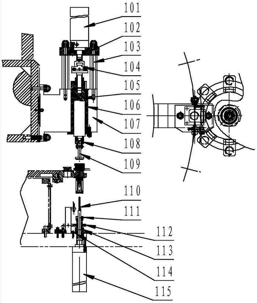 Double-disk detonator automatic assembling machine buckling assembling pressing device