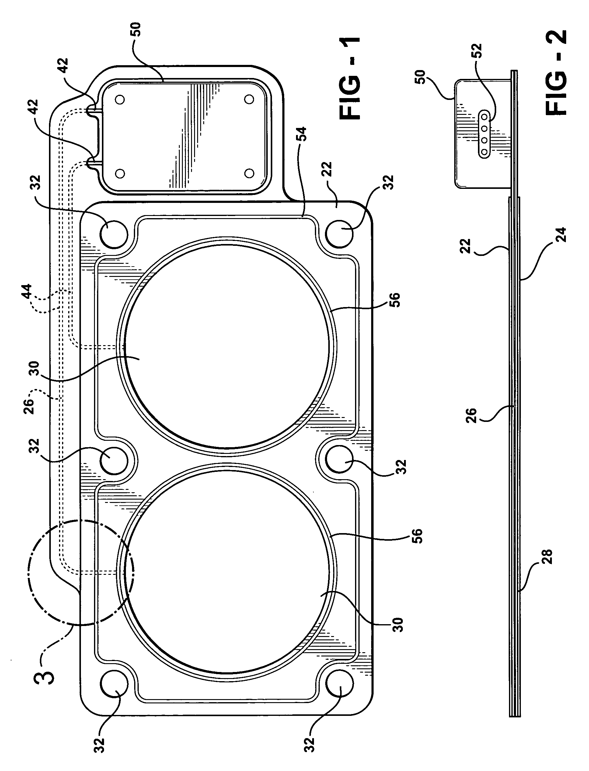 Cylinder head gasket with integrated sensor