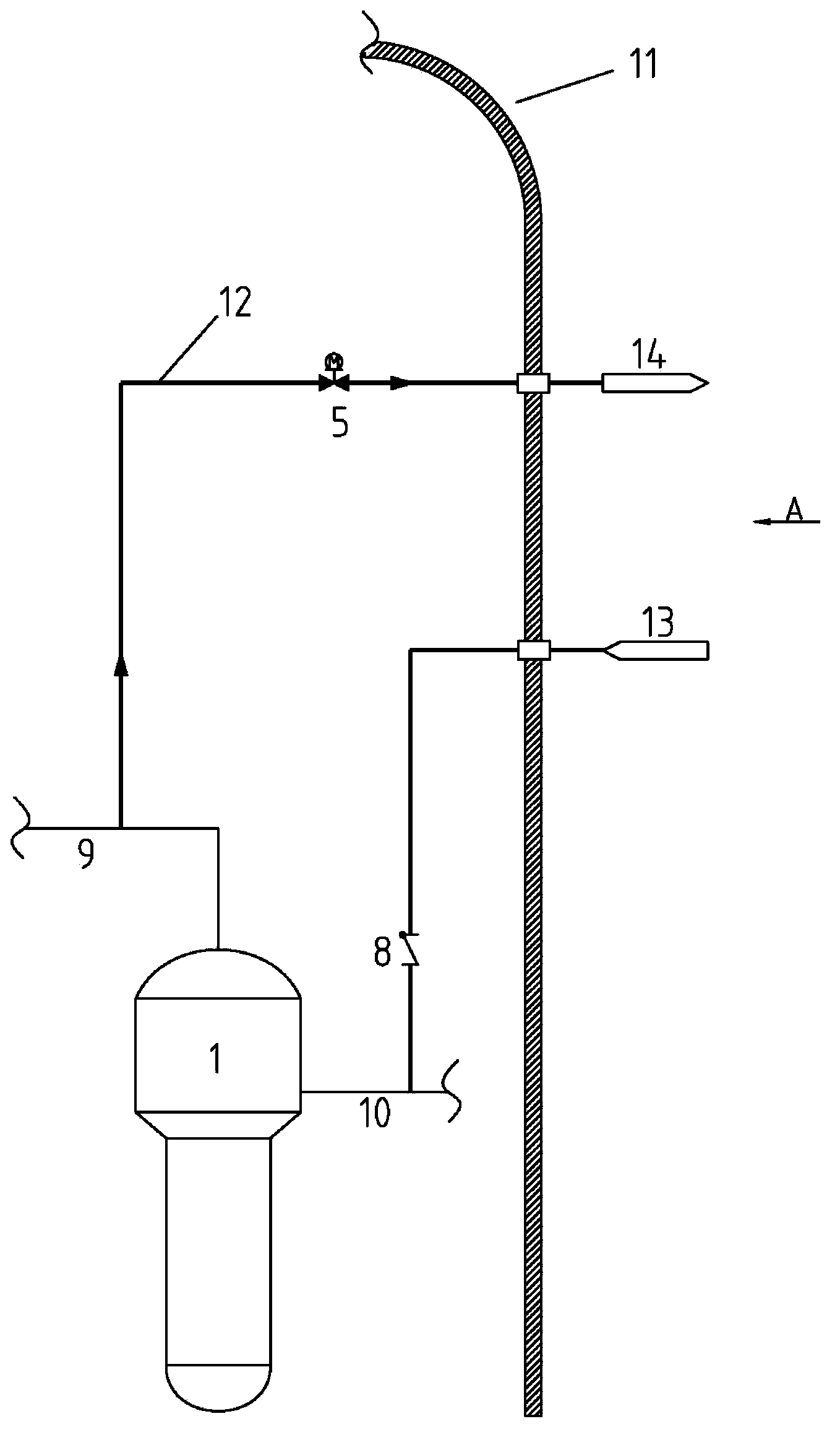 Passive waste heat discharge system of nuclear power station steam generator secondary side