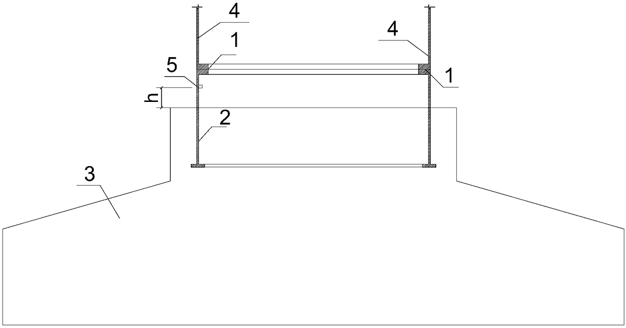 Deformation testing device with wind power generator tower tube connected with foundation and application of deformation testing device