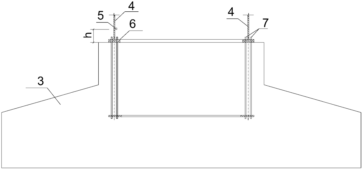 Deformation testing device with wind power generator tower tube connected with foundation and application of deformation testing device