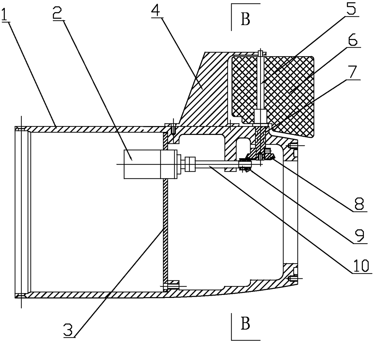 A tail rudder of an underwater vehicle