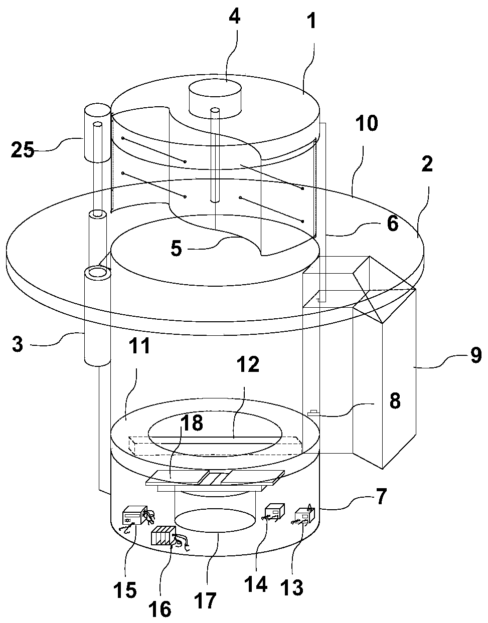 Vortex type water garbage sucking device