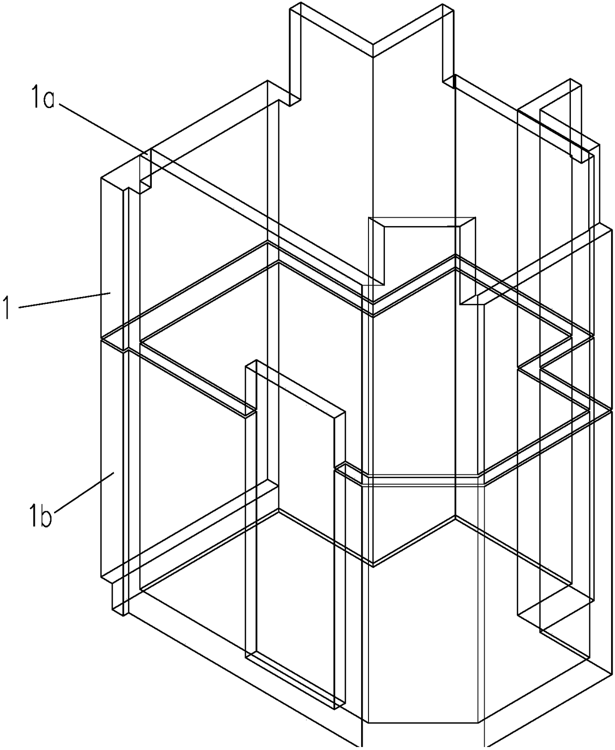 Polyhedral prefabricated combined reinforced concrete toilet and mounting technology thereof