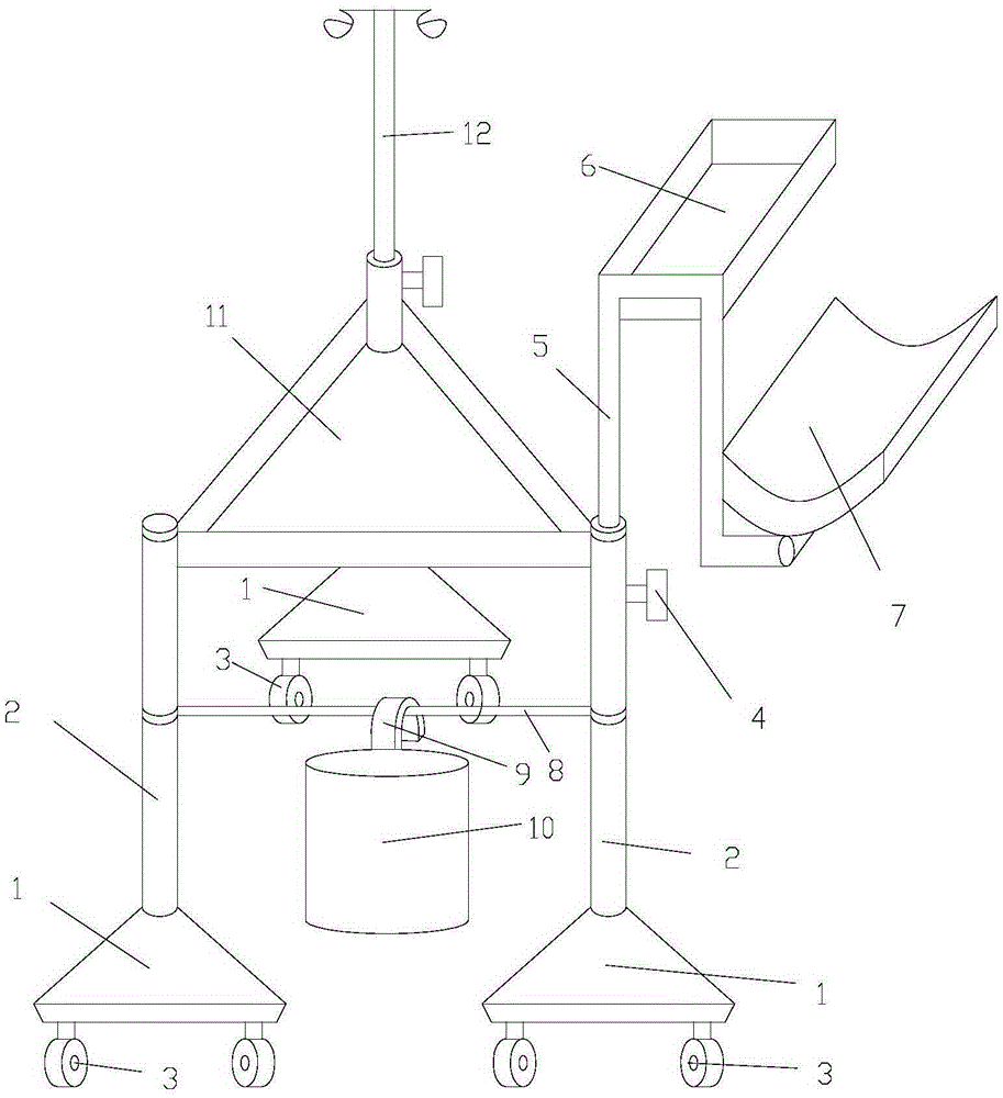 Moving support with collection function