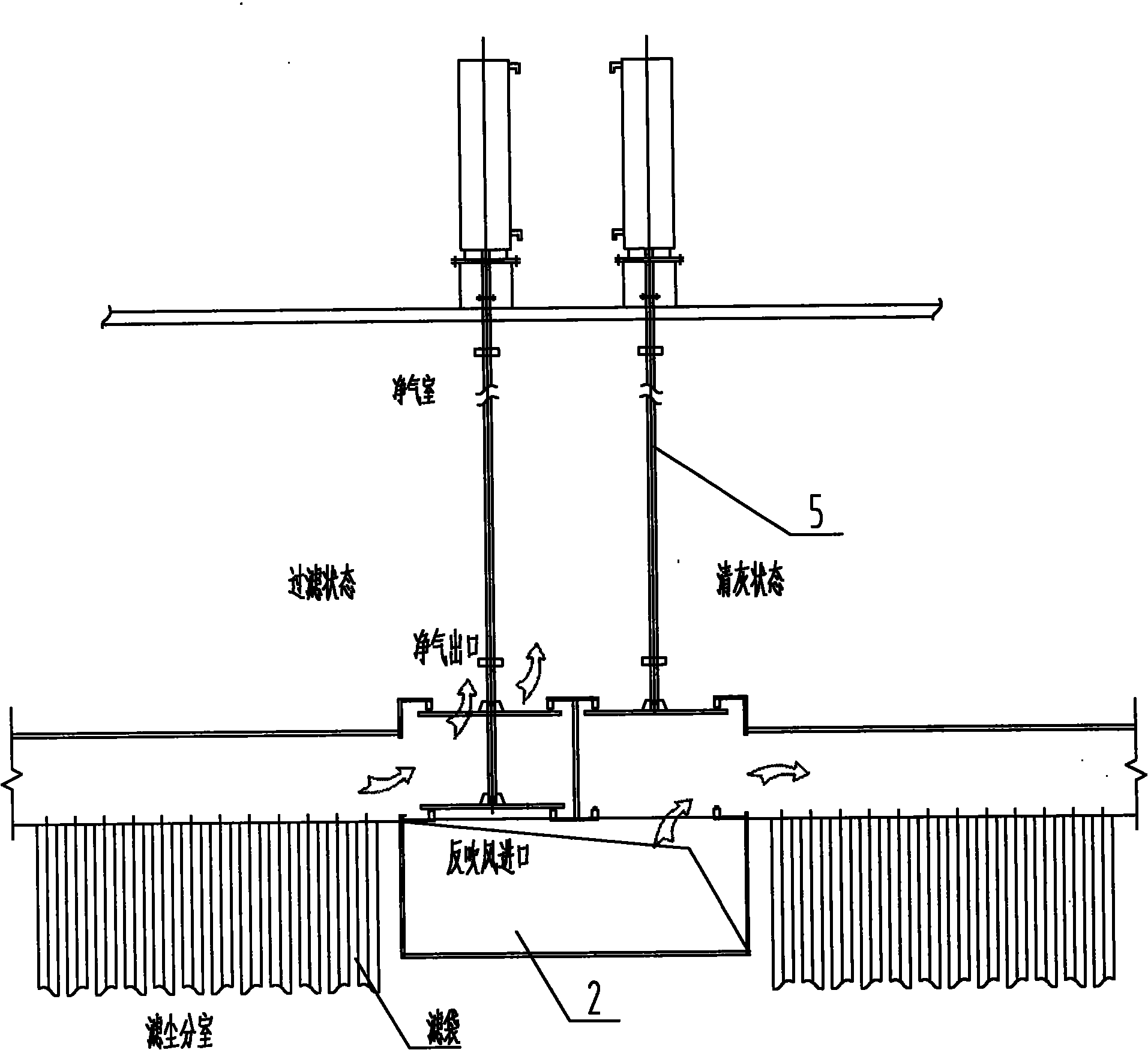 Instantaneous-blowing deashing unit and control method thereof for chamber blowback bag filter