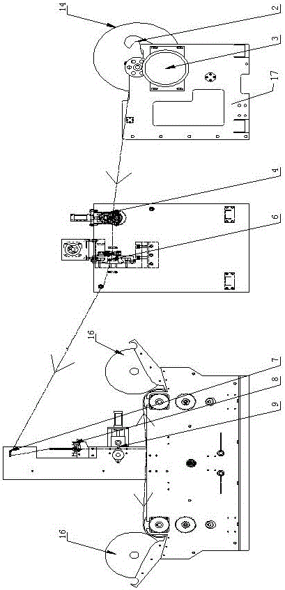 A polyethylene film online punching machine